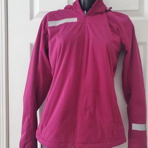 Womans Nike DRI-FIT Hooded Reflective Lined Coat Magenta